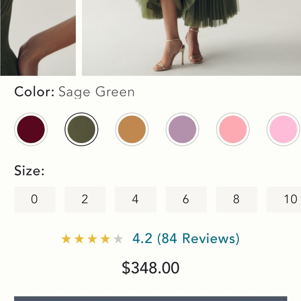 Hutch Olive Strapless Pleated Gown - Picture 9 of 9